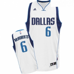 Youth Adidas Dallas Mavericks 6 Josh McRoberts Swingman White Home NBA Jersey 