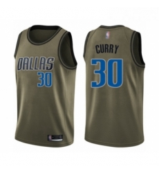 Youth Dallas Mavericks 30 Seth Curry Swingman Green Salute to Service Basketball Jersey 