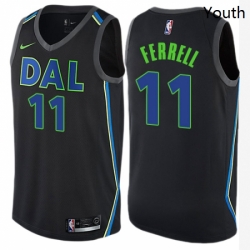 Youth Nike Dallas Mavericks 11 Yogi Ferrell Swingman Black NBA Jersey City Edition 