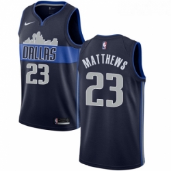Youth Nike Dallas Mavericks 23 Wesley Matthews Authentic Navy Blue NBA Jersey Statement Edition