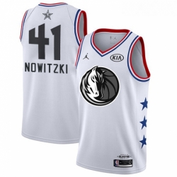 Youth Nike Dallas Mavericks 41 Dirk Nowitzki White NBA Jordan Swingman 2019 All Star Game Jersey