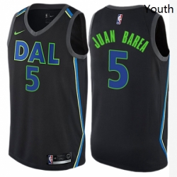 Youth Nike Dallas Mavericks 5 Jose Juan Barea Swingman Black NBA Jersey City Edition