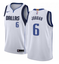 Youth Nike Dallas Mavericks 6 DeAndre Jordan Swingman White NBA Jersey Association Edition 