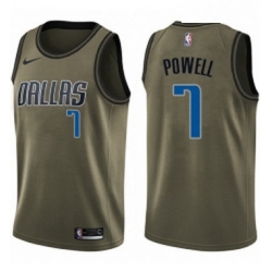 Youth Nike Dallas Mavericks 7 Dwight Powell Swingman Green Salute to Service NBA Jersey 