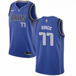 Youth Nike Dallas Mavericks 77 Luka Doncic Swingman Royal Blue Road NBA Jersey Icon Edition 