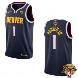 Men Denver Nuggets 1 Michael Porter Jr  Navy 2023 Finals Icon Edition Stitched Basketball Jersey