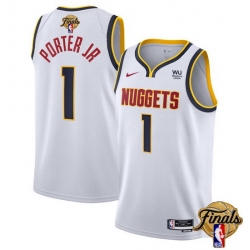 Men Denver Nuggets 1 Michael Porter Jr  White 2023 Finals Association Edition Stitched Basketball Jersey