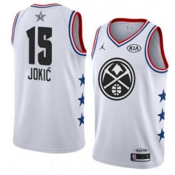 Men Denver Nuggets #15 Nikola Jokic White Basketball Jordan Swingman 2019 All Star Game Jerseys