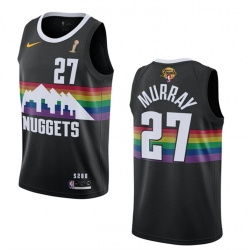 Men Denver Nuggets 27 Jamal Murray Black 2023 Finals Champions City Edition Stitched Basketball Jersey
