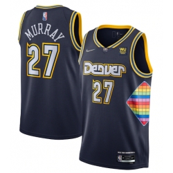 Men Denver Nuggets 27 Jamal Murray Navy 2021 22 City Edition 75th Anniversary Stitched Jersey