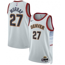Men Denver Nuggets 27 Jamal Murray Silver 2022 23 City Edition Stitched Jersey