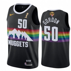 Men Denver Nuggets 50 Aaron Gordon Black 2023 Finals Champions City Edition Stitched Basketball Jersey