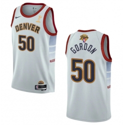 Men Denver Nuggets 50 Aaron Gordon White 2023 Finals Champions Icon Edition Stitched Basketball Jersey
