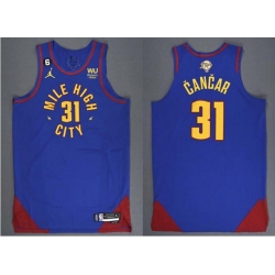 Men Denver Nuggets Vlatko Cancar #31 Blue 2023 Finals Statement Edition With NO 6 Patch Stitched Basketball Jersey