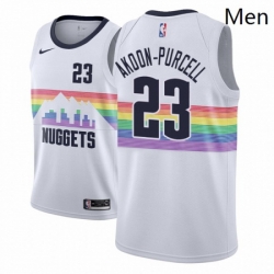 Men NBA 2018 19 Denver Nuggets 23 DeVaughn Akoon Purcell City Edition White Jersey 