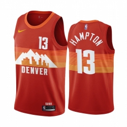 Men Nike Denver Nuggets 13 R J  Hampton Red NBA Swingman 2020 21 City Edition Jersey