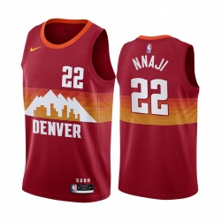Men Nike Denver Nuggets 22 Zeke Nnaji Red NBA Swingman 2020 21 City Edition Jersey