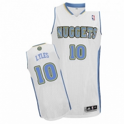 Mens Adidas Denver Nuggets 10 Trey Lyles Authentic White Home NBA Jersey 