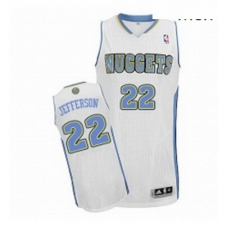 Mens Adidas Denver Nuggets 22 Richard Jefferson Authentic White Home NBA Jersey 