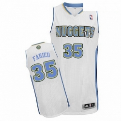 Mens Adidas Denver Nuggets 35 Kenneth Faried Authentic White Home NBA Jersey