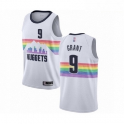 Mens Denver Nuggets 9 Jerami Grant Authentic White Basketball Jersey City Edition 