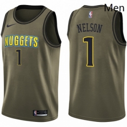 Mens Nike Denver Nuggets 1 Jameer Nelson Swingman Green Salute to Service NBA Jersey 