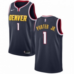 Mens Nike Denver Nuggets 1 Michael Porter Jr Navy NBA Swingman Icon Edition Jersey 