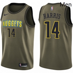 Mens Nike Denver Nuggets 14 Gary Harris Swingman Green Salute to Service NBA Jersey