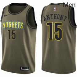 Mens Nike Denver Nuggets 15 Carmelo Anthony Swingman Green Salute to Service NBA Jersey