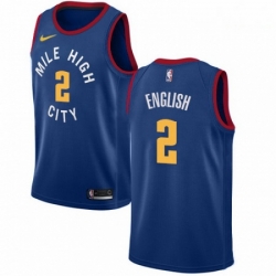 Mens Nike Denver Nuggets 2 Alex English Swingman Light Blue Alternate NBA Jersey Statement Edition