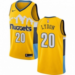 Mens Nike Denver Nuggets 20 Tyler Lydon Swingman Gold Alternate NBA Jersey Statement Edition 