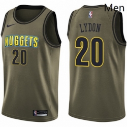Mens Nike Denver Nuggets 20 Tyler Lydon Swingman Green Salute to Service NBA Jersey 