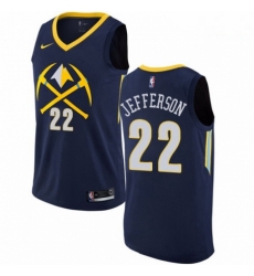 Mens Nike Denver Nuggets 22 Richard Jefferson Authentic Navy Blue NBA Jersey City Edition 