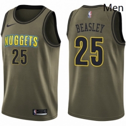 Mens Nike Denver Nuggets 25 Malik Beasley Swingman Green Salute to Service NBA Jersey