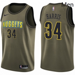 Mens Nike Denver Nuggets 34 Devin Harris Swingman Green Salute to Service NBA Jersey 