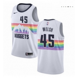 Mens Nike Denver Nuggets 45 Thomas Welsh Swingman White NBA Jersey City Edition 