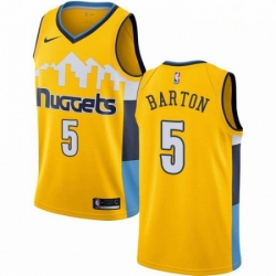 Mens Nike Denver Nuggets 5 Will Barton Authentic Gold Alternate NBA Jersey Statement Edition