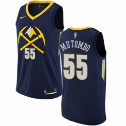 Mens Nike Denver Nuggets 55 Dikembe Mutombo Authentic Navy Blue NBA Jersey City Edition