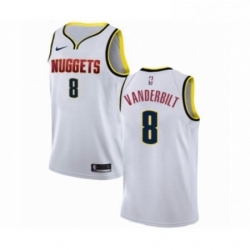 Mens Nike Denver Nuggets 8 Jarred Vanderbilt Swingman White NBA Jersey Association Editio