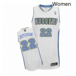 Womens Adidas Denver Nuggets 22 Richard Jefferson Authentic White Home NBA Jersey 