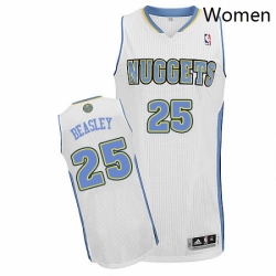 Womens Adidas Denver Nuggets 25 Malik Beasley Authentic White Home NBA Jersey