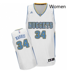 Womens Adidas Denver Nuggets 34 Devin Harris Swingman White Home NBA Jersey 