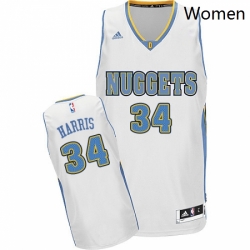 Womens Adidas Denver Nuggets 34 Devin Harris Swingman White Home NBA Jersey 