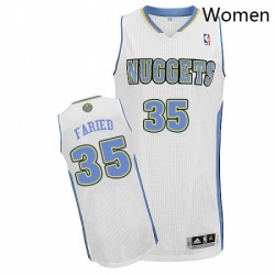 Womens Adidas Denver Nuggets 35 Kenneth Faried Authentic White Home NBA Jersey