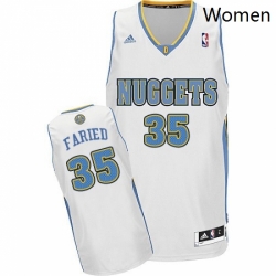 Womens Adidas Denver Nuggets 35 Kenneth Faried Swingman White Home NBA Jersey