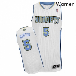 Womens Adidas Denver Nuggets 5 Will Barton Authentic White Home NBA Jersey
