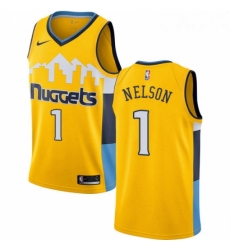 Womens Nike Denver Nuggets 1 Jameer Nelson Authentic Gold Alternate NBA Jersey Statement Edition 