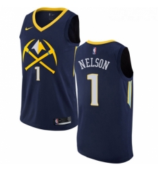 Womens Nike Denver Nuggets 1 Jameer Nelson Swingman Navy Blue NBA Jersey City Edition 
