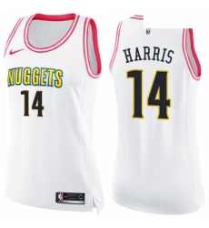 Womens Nike Denver Nuggets 14 Gary Harris Swingman WhitePink Fashion NBA Jersey