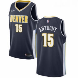 Womens Nike Denver Nuggets 15 Carmelo Anthony Authentic Navy Blue Road NBA Jersey Icon Edition